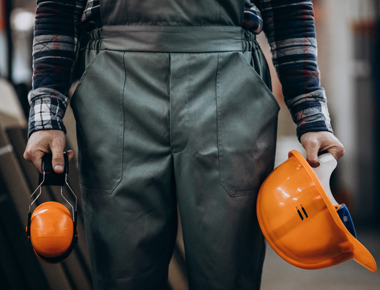 Handyman with Safety Earphones